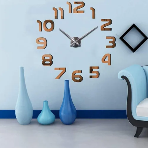 Miniatura 2 de HC&WT Reloj de pared grande con números 3D, moderno reloj de pared sin marco para oficina en casa, fácil de leer, silencioso, funciona