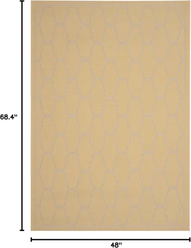 Miniatura 2 de SAFAVIEH Courtyard Collection - Alfombra decorativa de 4 x 5 pies 7 pulgadas, amarillo y beige, no desprende pelusa y de fácil cuidado