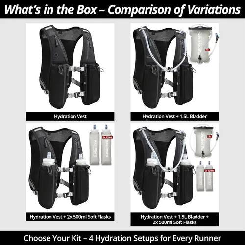 Miniatura 9 de Running Hydration Vest for Women and Men. Reflective, 8 Pocket, Quick Dry, Water-Resistant, Breathable, Adjustable Backpack for Runs, Hiking