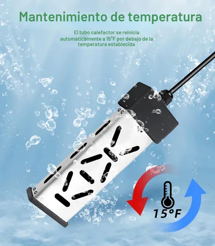 Miniatura 4 de Calentador de agua de inmersión portátil de 1800 W 120 V, calentador eléctrico para cubos, bañeras y mini piscinas, diseño sumergible