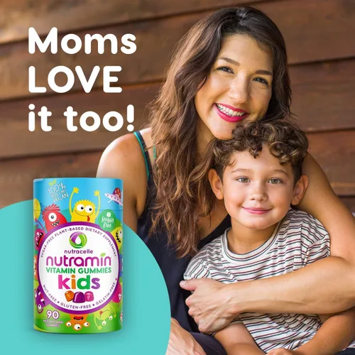 Miniatura 8 de Nutracelle NUTRAMIN - Multivitaminas de gomitas 100% veganas sin azúcar, sin alérgenos para niños, gomitas naturales de gran sabor que a tus hijos