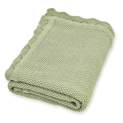 YOYI YOYI Manta de punto para bebé, mantas de algodón orgánico para bebé, mantas de punto trenzado neutro suaves para niñas y niños, color verde, 40