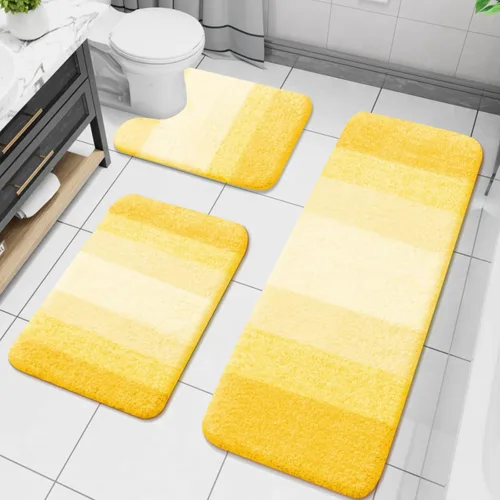 Miniatura 45 de Arotive - Juego de alfombras de baño de 3 piezas, alfombras de baño extra suaves y absorbentes, alfombrillas de baño lavables a máquina y que se