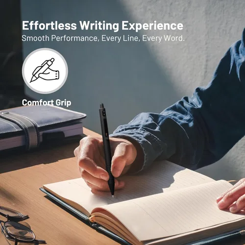 Miniatura 2 de Everyman Black Grafton - Bolígrafo de gel recargable súper mate de clic completo Herramienta de escritura EDC duradera con agarre profundo Flujo