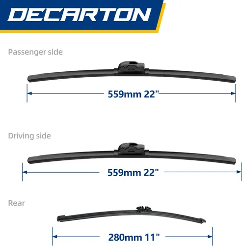 Miniatura 2 de Juego de limpiaparabrisas delantero y trasero de 3 piezas para Ford Expedition 2018, 2019, 2020, 2021, 2022, 2023, 2024