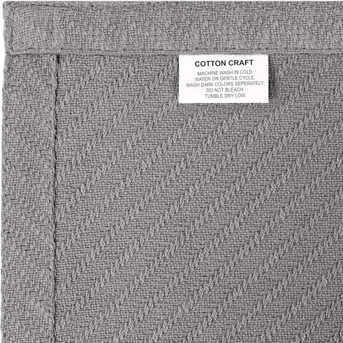 Miniatura 3 de COTTON CRAFT Manta Térmica de Algodón Suave - Sarga Espiga Afelpada - Manta Ligera Refrescante Transpirable Lujosa para Todas las Estaciones