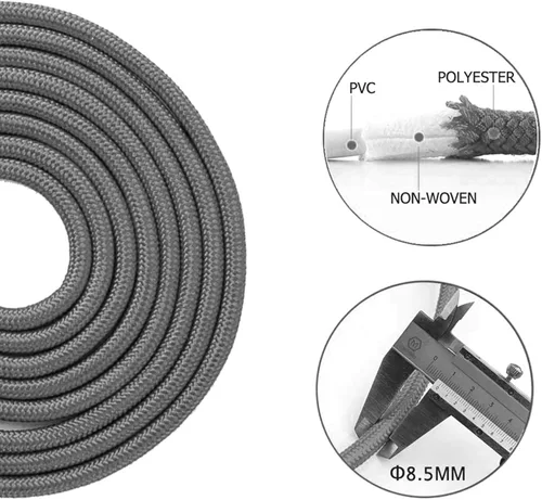 Miniatura 4 de Redify Cuerda de saltar con peso para entrenamiento físico (1 libra), rodamiento de bolas sin enredos, cuerda de saltar de velocidad rápida para Gris