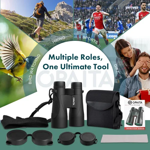 Miniatura 7 de HD - Binoculares de alta potencia de 15 x 52 pulgadas para adultos, binoculares profesionales de observación de aves con prisma BAK4 y lente FMC