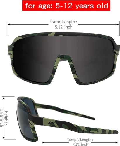 Miniatura 16 de XII WY - Lentes de sol polarizados con protección UV y goma flexible para niños y niñas