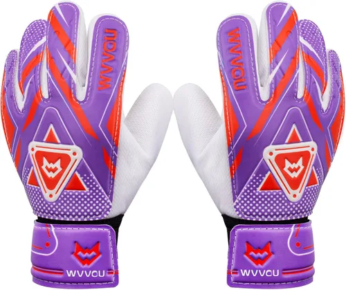 WVVOU Guantes de portero para niños y jóvenes, guantes de portero de fútbol con doble protección, guantes de fútbol antideslizantes, súper agarre