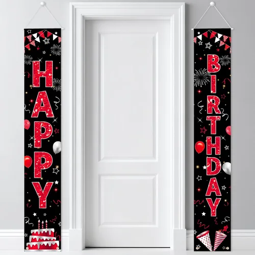 Cartel de decoración de cumpleaños, letrero de puerta de feliz cumpleaños para hombres, mujeres, niños y niñas, ideal para decoración de cumpleaños,