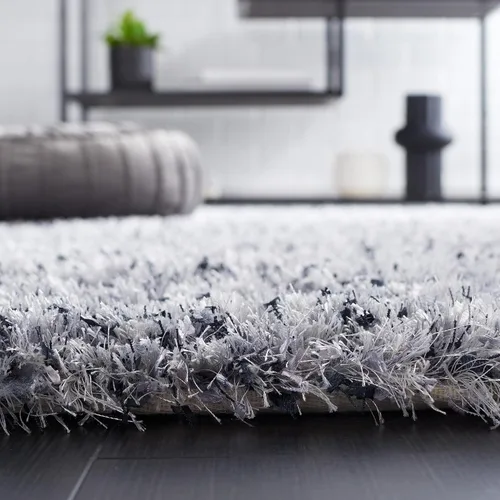 Miniatura 4 de SAFAVIEH Malibu Shag Collection - Alfombra decorativa, 3 x 5 pies, carbón, hecha a mano, sólida, 1.4 pulgadas de grosor, ideal para zonas de alto