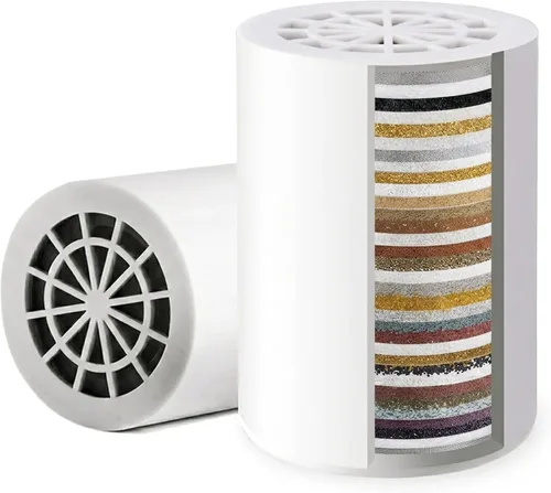 iSpring FSF1 - Cartucho de repuesto para filtro de ducha universal de 15 etapas, elimina el cloro, sedimentos, metales pesados y olores, mejora las