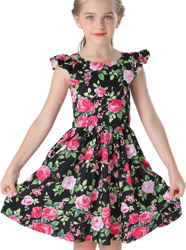 Miniatura 261 de Vestido de verano para niña, de algodón, con diseño floral