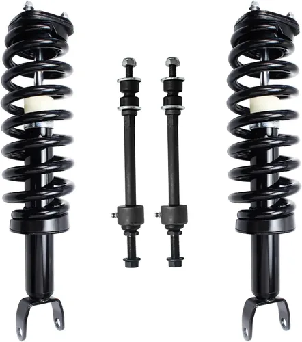 Miniatura 36 de Detroit Axle - Kit de puntales delanteros 2WD para Ford F-150 2005-2008 Lincoln Mark LT 2005-2008, 2 puntales con muelle helicoidal, 2 enlaces