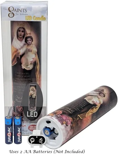 Miniatura 5 de Vela de oración devocional sin llama LED Nuestra Señora del Monte Carmelo