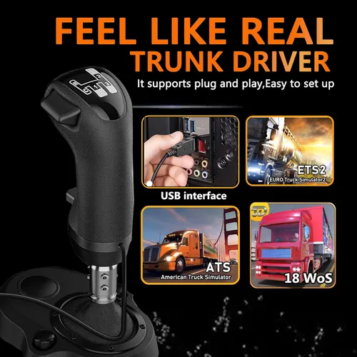 Miniatura 5 de Obokidly Upgrade USB Gearshift Knob Modification Steering Wheels Accessories Support G29 G27 G25 Compatible with PC for ATS & ETS2 Racing Shifter