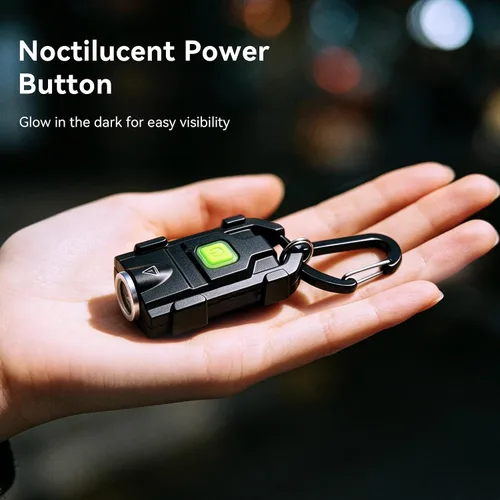 Miniatura 8 de lexall Linterna LED pequeña, paquete de 2 mini llaveros brillantes de 500 lúmenes, luces de bolsillo recargables USB con 3 modos de luces compactas