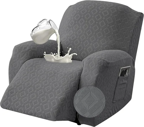 Miniatura 11 de Gennia Funda Impermeable para Sofá Reclinable, Fundas Elásticas para Sofá Reclinable con Bolsillos, Fundas Lavables para Sillón Reclinable Lazy Boy