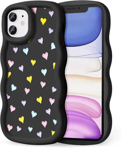 Miniatura 253 de Compatible con iPhone SE/8/7 Funda para Mujeres y Niñas, Marco Ondulado Rizado con Patrón Lindo, Estética Delgada Suave Silicona TPU Parachoques
