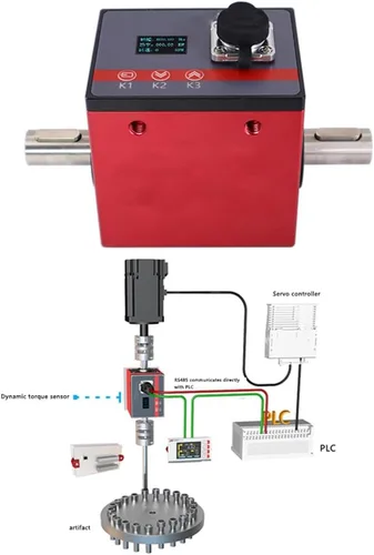Miniatura 2 de ATO Sensor de par giratorio digital, sensores de par dinámicos de 100 Nm con pantalla LCD para medición de velocidad del motor, señal de salida