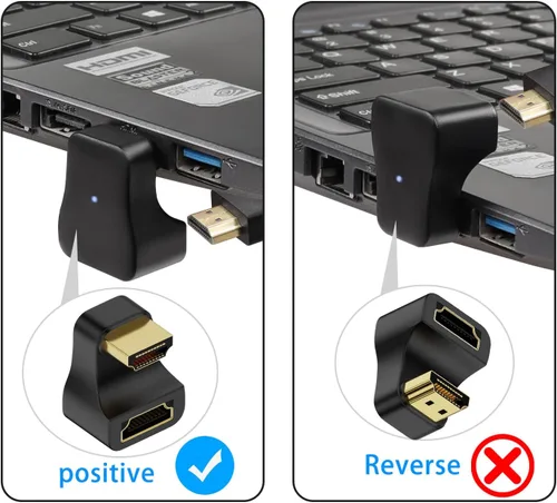 Miniatura 3 de QIANRENON Adaptador de pantalla en ángulo en forma de U HDMI 8K HDMI 2.1 macho a hembra 180 grados Ultra HD conector zócalo, compatible con 3D 8K