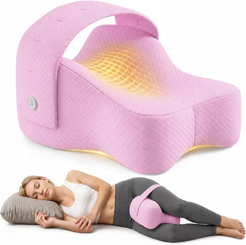 Miniatura 10 de Almohada de rodilla para dormir de lado, soporte equilibrado de espuma viscoelástica para aliviar el dolor de cadera y ciática, almohada de piernas