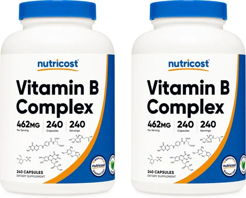 Miniatura 8 de Complejo de vitamina B de 0,015 oz, 240 cápsulas, con Vitamina C, complejo energético, 1 botella, 1