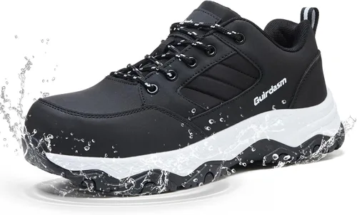 Zapatos anchos con punta de acero para mujer, impermeables, antideslizantes, zapatos de seguridad, ligeros, antideslizantes, construcción