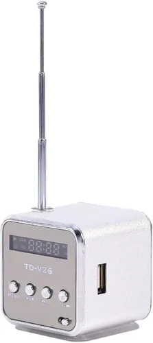 CCYLEZ Radio AM FM portátil con altavoz de música Bluetooth, mini altavoz retro vintage, altavoz Bluetooth portátil con tarjeta de soporte de radio