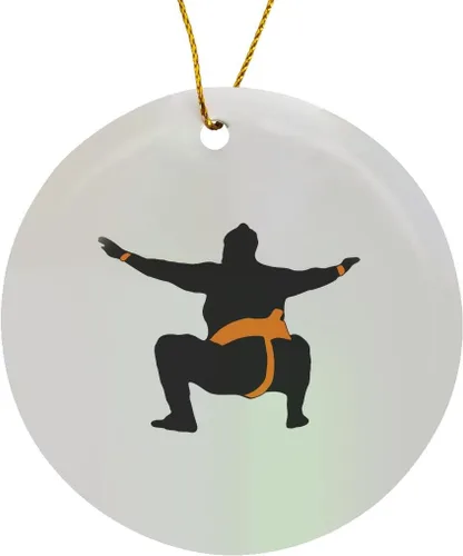 Miniatura 8 de 3dRose ORN_261986_1 - Adorno de luchador de sumo japonés en copo de nieve negro y naranja, 3 pulgadas