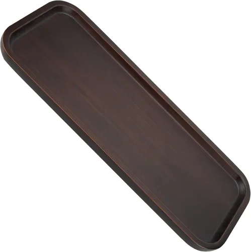Miniatura 3 de JOIKIT Bandeja rectangular de madera de nogal de 14 x 5.9 pulgadas, bandeja de baño de madera maciza decorativa para galletas, pan, queso, café, té