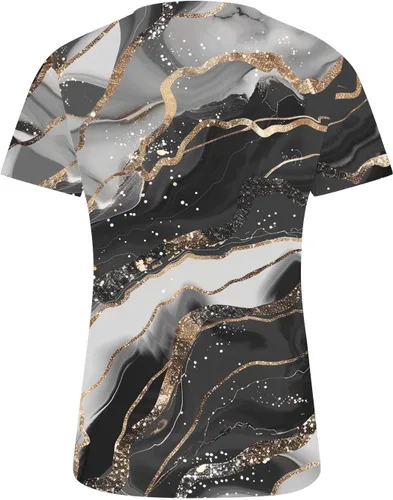 Miniatura 167 de Summer Shirts for Women 2025 Plus Size Short Sleeve Henley Tops Marble Floral Loose Tshirt Tee Casual Dressy Tunics
