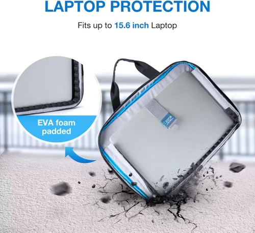 Miniatura 4 de Bolsa para laptop, BAGSMART Maletín para laptop de 15.6 pulgadas para hombres y mujeres, Maletín para trabajo y viajes de negocios, gris, 15.6