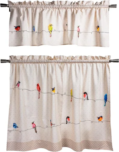 Miniatura 77 de Maison d' Hermine Juego de cortinas de cocina para ventanas, juego de cortinas de cocina 100% algodón, cenefas para el hogar [2 niveles