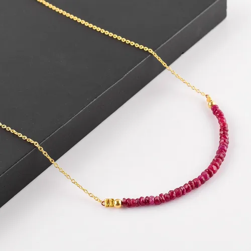 Miniatura 2 de Collar de barra hecho a mano con cuentas naturales para mujer, cristales de piedra natal y piedras curativas, chapado en rodio de plata de ley 925