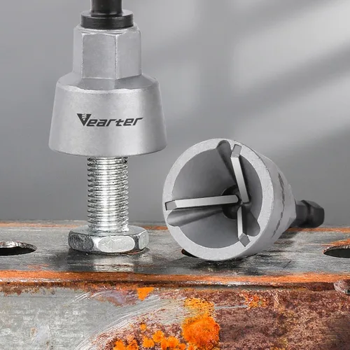 Miniatura 5 de Broca avellanada externa con herramienta de desbarbado de 3 cuchillas de carburo para acero metálico, herramientas de eliminación de rebabas