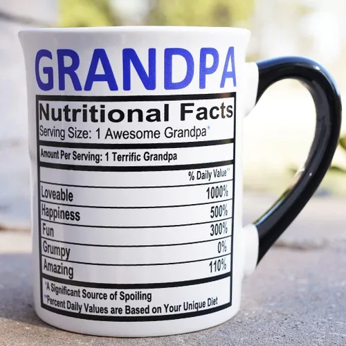Miniatura 7 de Cottage Creek Taza para abuelo, taza de café de cerámica de 16 onzas con datos nutricionales para abuelos, regalos para hombres, papá, papaw, papaw
