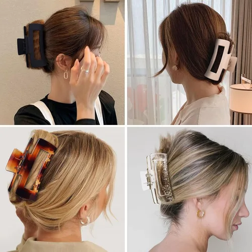 Miniatura 6 de Sisiaipu Accesorios para el cabello grandes de 4.1 pulgadas, 12 pinzas cuadradas grandes para cabello grueso, clips a granel jumbo para mujeres
