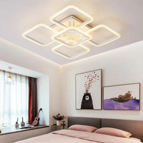 Miniatura 23 de Lámpara LED de techo regulable, 5 luces de techo de 23 pulgadas, montaje empotrado, lámpara de 80 W para sala de estar, dormitorio, cocina