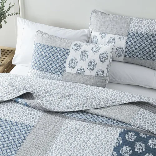Miniatura 3 de Y-PLWOMEN - Juego de cama Queen con edredón/cubrecama de algodón 100% ligera, reversible, floral, rústico, para todas las estaciones
