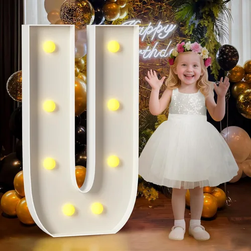 Miniatura 57 de Mixifox Letras V de marquesina de 3 pies, letras grandes iluminadas de 3 pies de alto con luces, letra grande para boda, compromiso, graduación