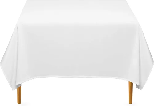 Lann's Linens - Mantel cuadrado premium de 70 pulgadas para bodas/banquetes/restaurantes - Mantel de tela de poliéster - Blanco