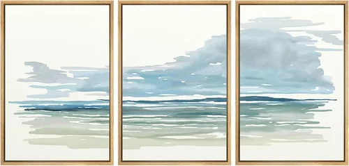 Miniatura 154 de SIGNWIN Lienzo enmarcado para pared, juego de arte tranquilo con reflejo de lago, acuarela, montaña y agua, ilustraciones modernas, arte abstracto