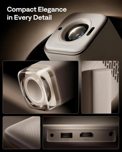 Miniatura 10 de Aurzen BOOM Air - Proyector portátil Google TV con WiFi y Bluetooth, alimentado por USB-C, proyector inteligente para películas al aire libre