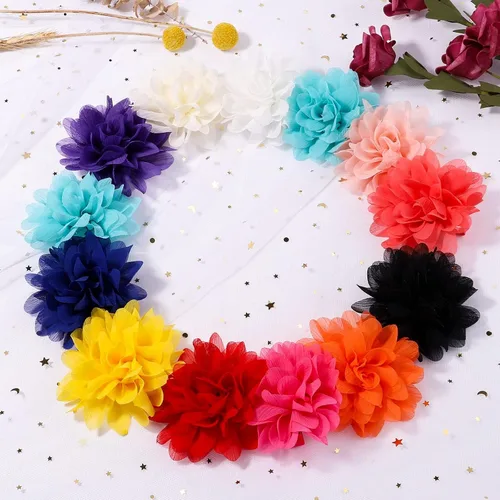 Miniatura 4 de 30 pinzas para el pelo de cocodrilo para niñas y bebés, accesorios de gasa con flores para el cabello, accesorios para niños pequeños y adolescentes