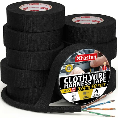 Miniatura 15 de XFasten Cinta de arnés de cables, 3/4 pulgadas x 90 pies, arnés de cableado de alta temperatura, cinta eléctrica de tela de fieltro autoadhesiva