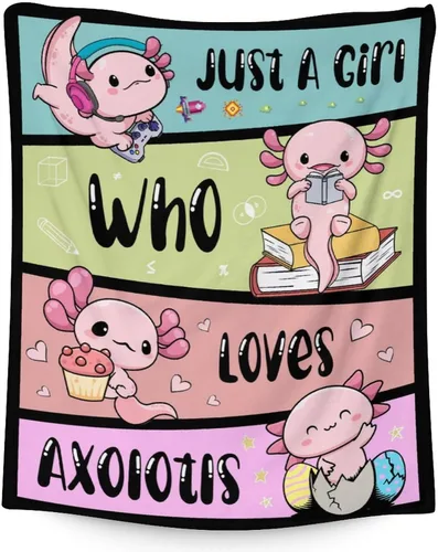 Miniatura 16 de Axolotl - Manta para niñas, tamaño de regazo de 30 x 40 pulgadas, suave, mullida, acogedora, para regalo, manta colorida y bonita para sofá, sala