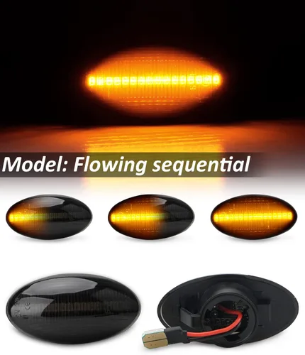 Miniatura 4 de Ensamble de luz de marcador lateral Bestview compatible para MINI Cooper R50 R52 R53 2002-2006, luces de señal de giro intermitentes secuenciales