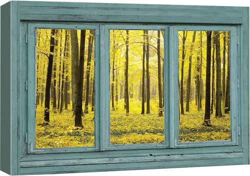 Miniatura 36 de Cuadro decorativo con diseño de ventana moderna blanca con vista, de la marca Wall26®